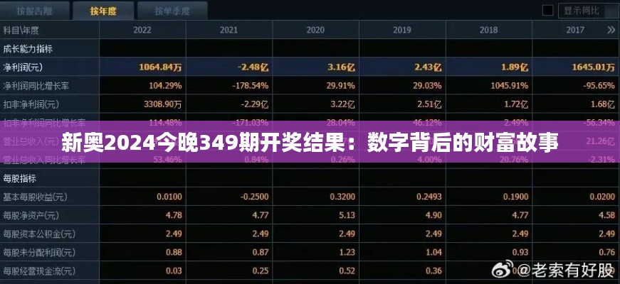 新奥2024今晚349期开奖结果：数字背后的财富故事