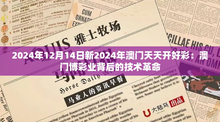 2024年12月14日新2024年澳门天天开好彩：澳门博彩业背后的技术革命