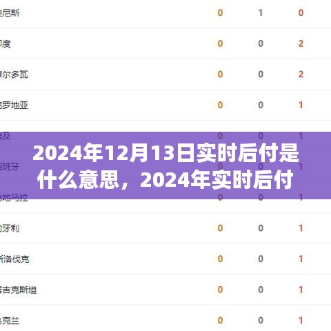 关于实时后付,深度解读概念、影响与地位,聚焦2024年12月13日实时后付的最新动态