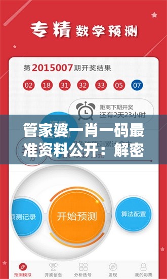 管家婆一肖一码最准资料公开：解密背后的投资智慧