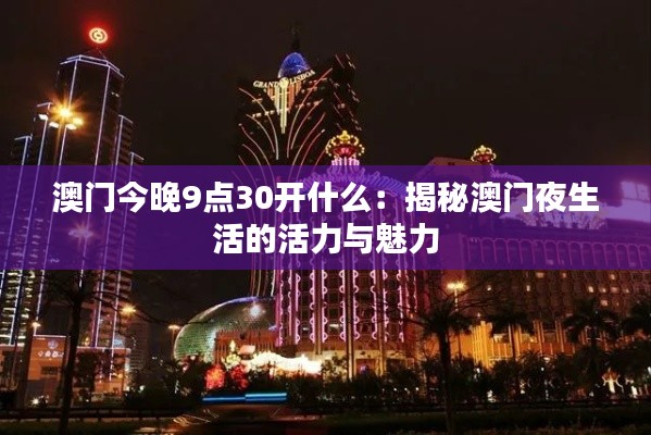 澳门今晚9点30开什么：揭秘澳门夜生活的活力与魅力