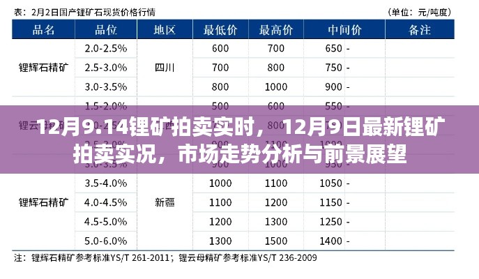 12月锂矿拍卖实况及市场走势分析与前景展望