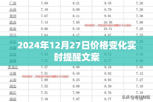 实时更新，掌握未来价格变动，尽在2024年12月27日动态提醒！