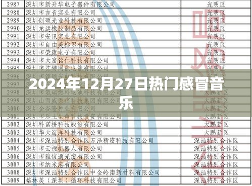 感冒音乐的流行风潮，2024年12月27日热门音乐盘点