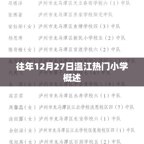 温江热门小学往年12月27日概览