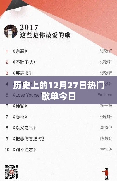 历史上的十二月二十七日热门歌单盘点