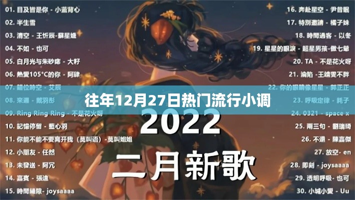 往年12月27日流行小调回顾