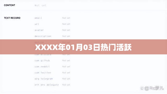 XXXX年1月3日热门活跃事件概览