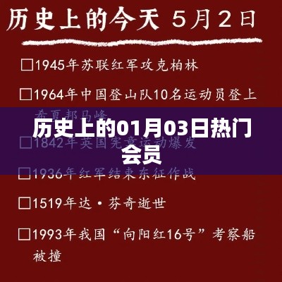 历史上的热门会员日期，一月三日这一天