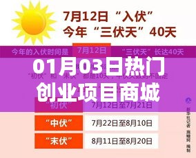 热门创业项目商城一网打尽，就在01月03日！