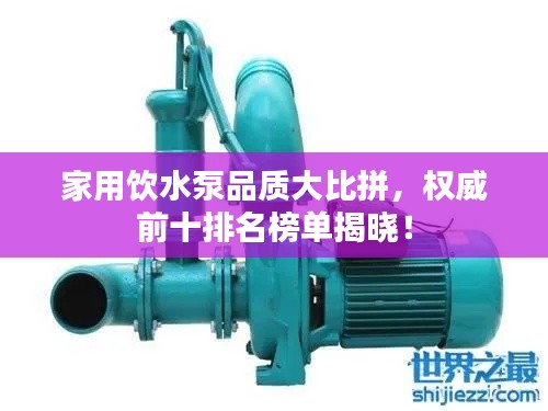 家用饮水泵品质大比拼，权威前十排名榜单揭晓！